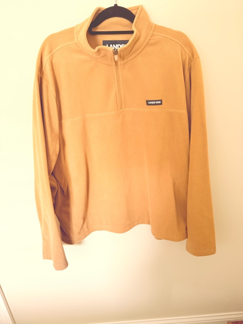 Lands' End Half-Zip Fleece Tan Pullover Mens size XXL